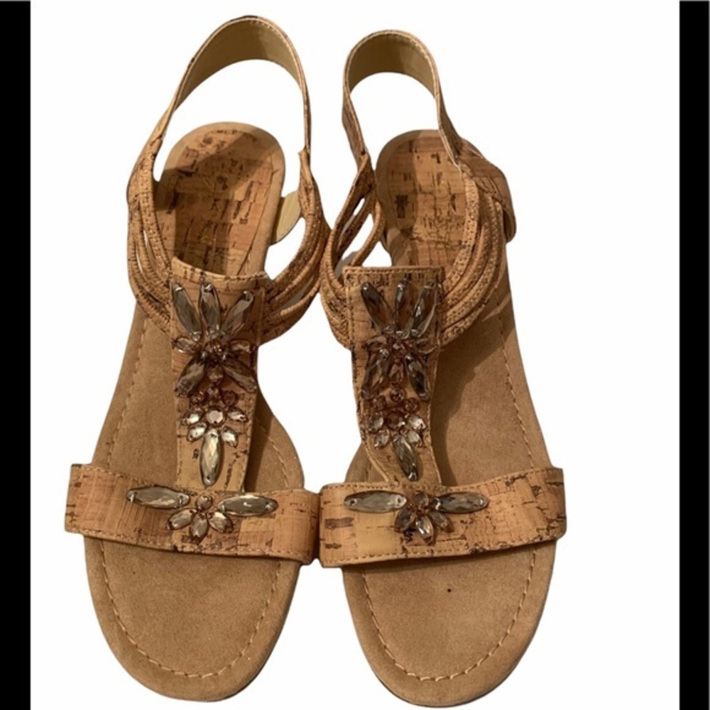 Jacklyn Smith Wedge Sandals Size 6 1/2 NWOT
